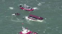 Source-feed image associated with US Coast Guard suspends search for three missing people after boat sinks near Alcatraz