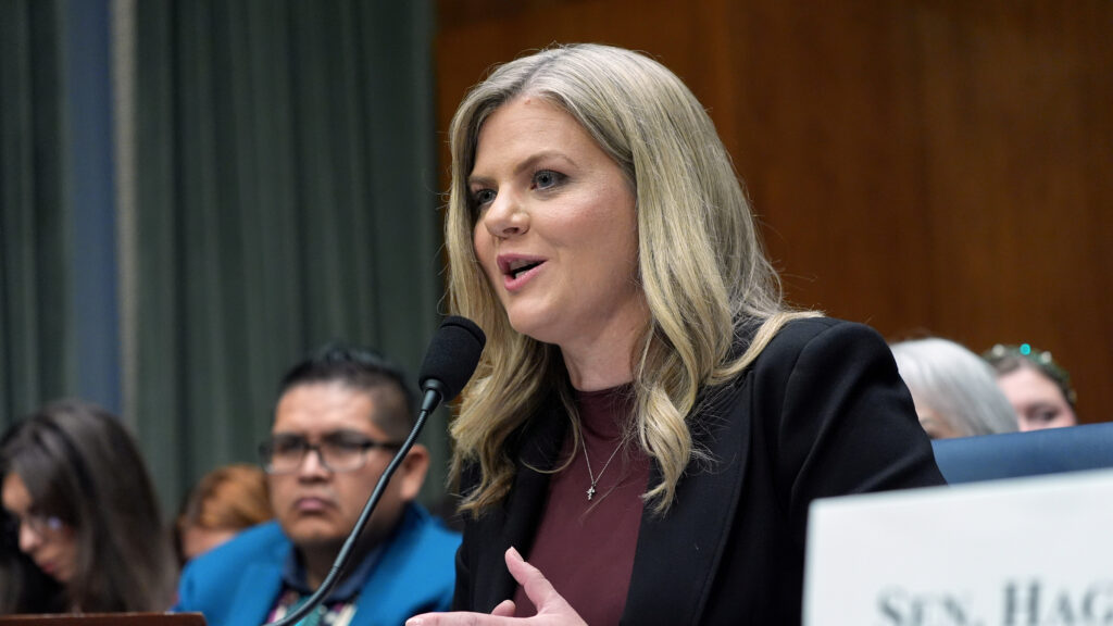 Image from linked report: STAT+: FDA commissioner nominee Heidi Overton keeps opinions to herself in Senate hearing