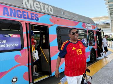 Source-feed image associated with LA uses World Cup to show off upgraded public transit and test plans to hold car-free Olympics