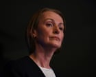Source-feed image associated with Telstra CEO Vicki Brady faces questions on nationwide outage – video