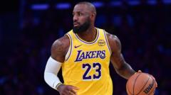 Source-feed image associated with Basketball superstar LeBron James to leave LA Lakers