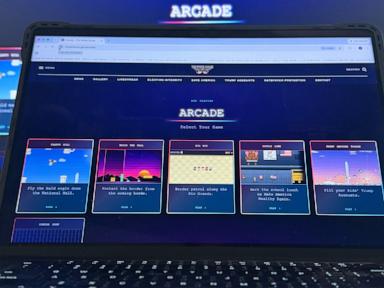 Source-feed image associated with White House website debuts 5 retro arcade video games that promote Trump's agenda