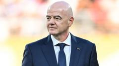 Source-feed image associated with Fifa criticises campaign to oust president Infantino