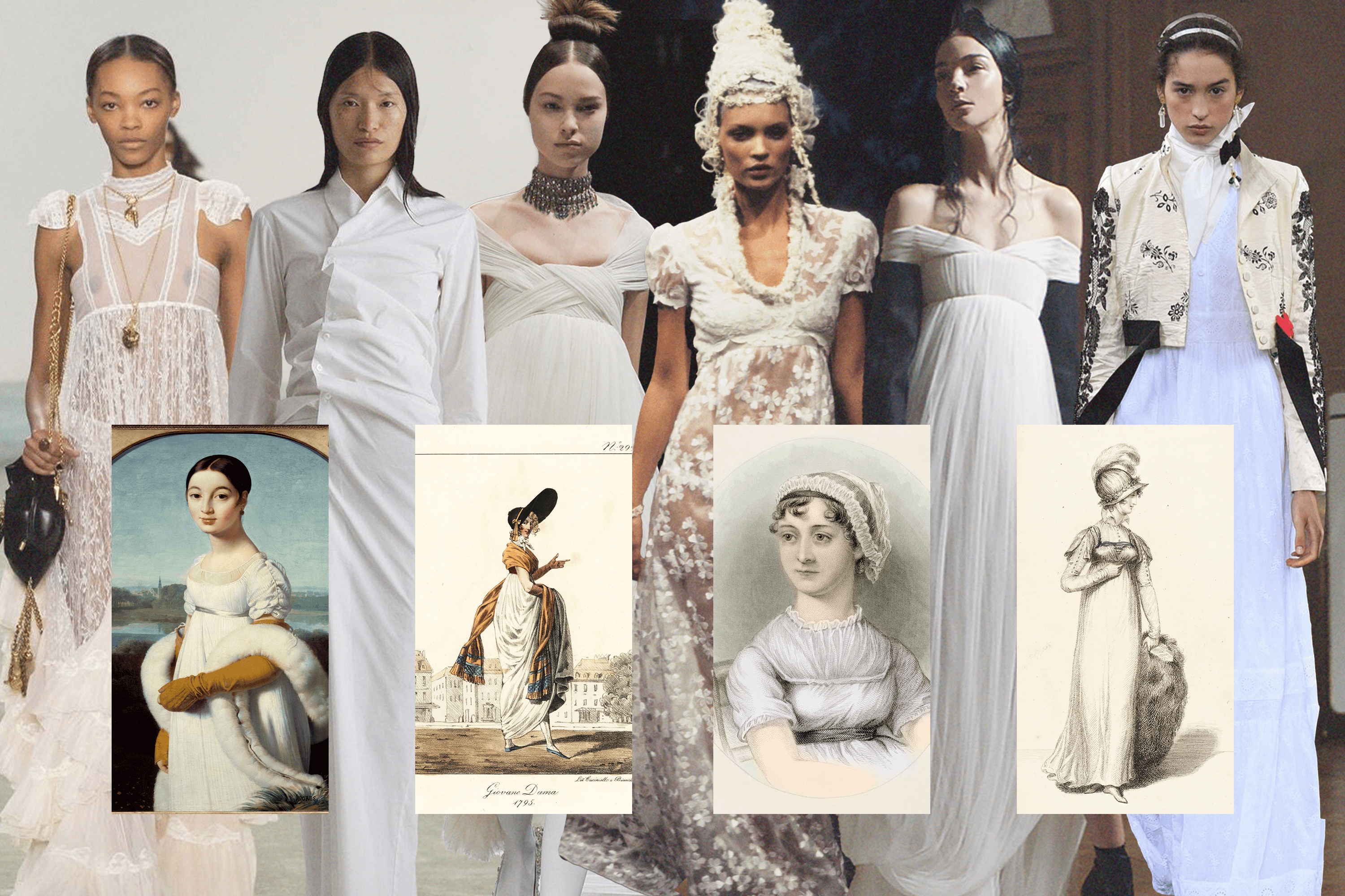 Image from linked report: 61 Regency-Inspired Runway Looks in Honor of Jane Austen’s Sense and Sensibility