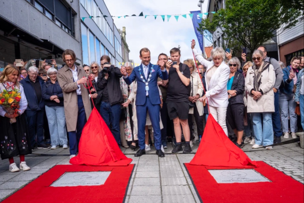 Source-feed image associated with ‘Sentimental Value’ Star Anders Danielsen Lie and Anne Marie Ottersen Inducted Into the Haugesund Walk of Fame: ‘It Feels Full Circle’