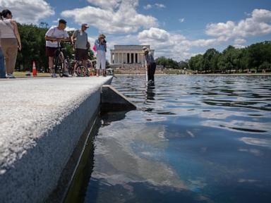 Source-feed image associated with Trump tries to blame Reflecting Pool woes on vandalism