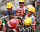 Source-feed image associated with Nepal-Tibet flash flood: Two workers pulled alive from hydropower tunnel nine days after disaster