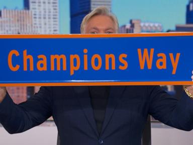 Source-feed image associated with WATCH: New Knicks 'Champion Way' street signs