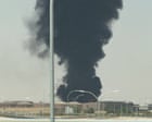 Image from linked report: Thick smoke seen near Riyadh airport after air raid alerts in Saudi capital