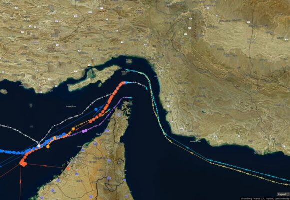 Source-feed image associated with Hormuz Traffic Picks Up as More Tankers Broadcast Crossings