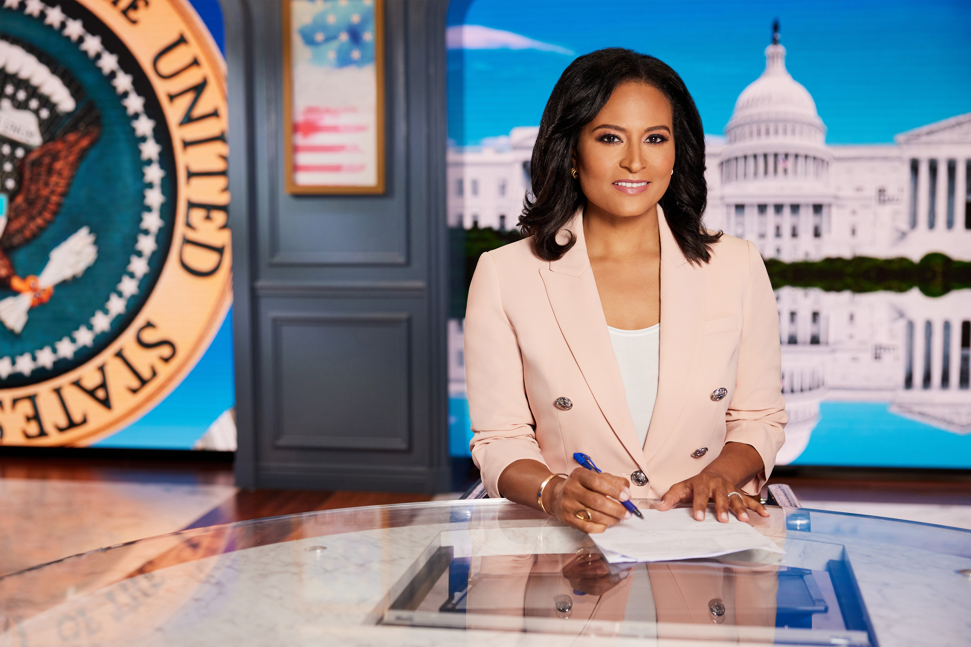 Source-feed image associated with President Trump Calls For FCC Punishment of NBC News’ Kristen Welker Following Promotional ‘Meet the Press’ Banter