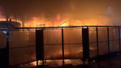 Source-feed image associated with 'Apocalyptic' Tata Steel fire sees 'substantial' damage to production line