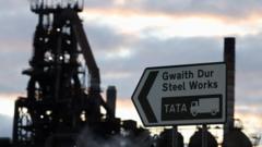 Source-feed image associated with Tata Steel says new £1.25bn furnace may be delayed due to electrical issue