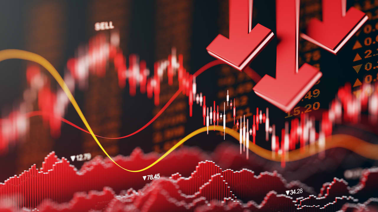 Image from linked report: Financial stocks are falling below a key chart level to warn the worst is yet to come