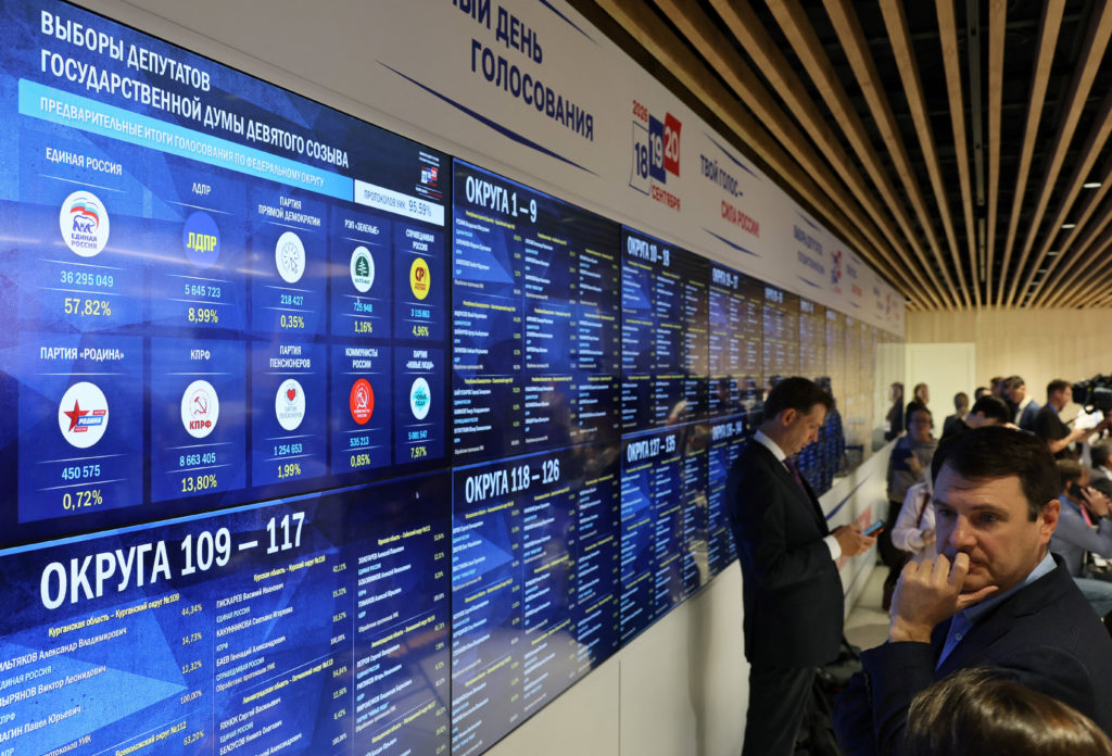 Image from linked report: Main Kremlin party keeps control of Russian parliament after a carefully orchestrated vote