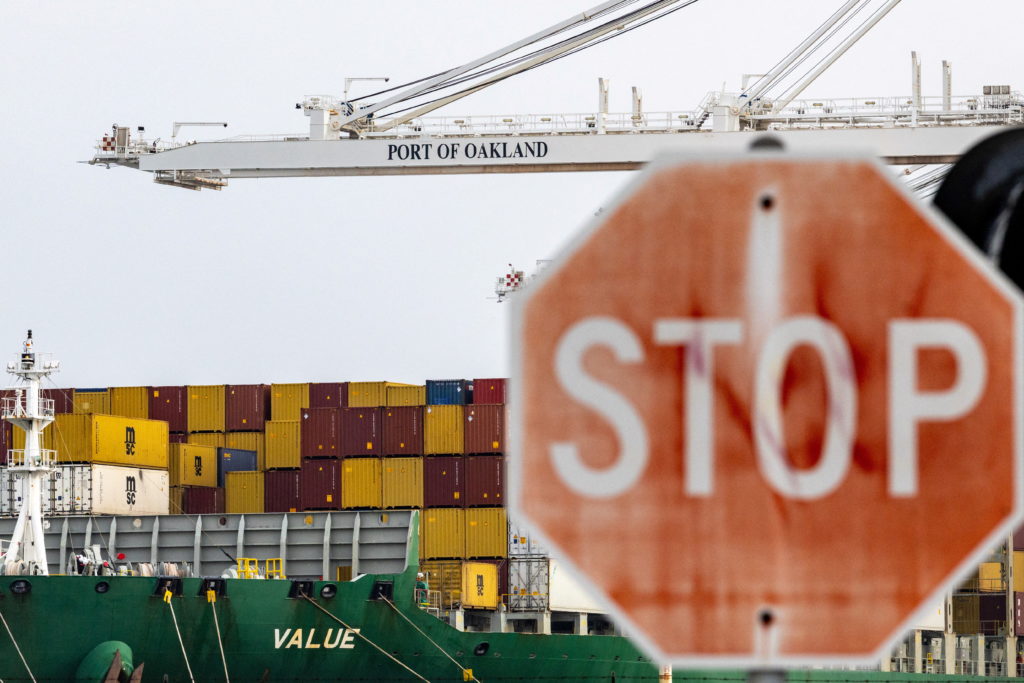 Source-feed image associated with Trump imposes double-digit tariffs on dozens of countries as stopgap 10% levies expire Friday