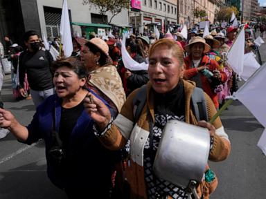 Source-feed image associated with 5 things to know about the protests challenging Bolivia's new president