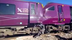 Source-feed image associated with Driver dead and 33 people seriously injured as Bedford train crash declared major incident