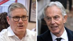Source-feed image associated with Starmer defends policy decisions as he hits back at Blair