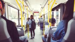 Source-feed image associated with Most bus fares in England to be capped at £2 from January