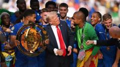 Source-feed image associated with Trump to attend World Cup final and present trophy