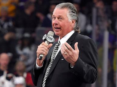 Source-feed image associated with Hockey player and coach-turned-broadcaster Barry Melrose dies at age 70