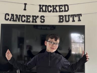 Image from linked report: WATCH: 14-year-old cancer survivor now thriving