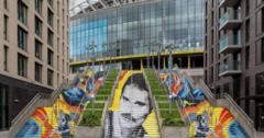 Source-feed image associated with Freddie Mercury mural unveiled at Wembley Park