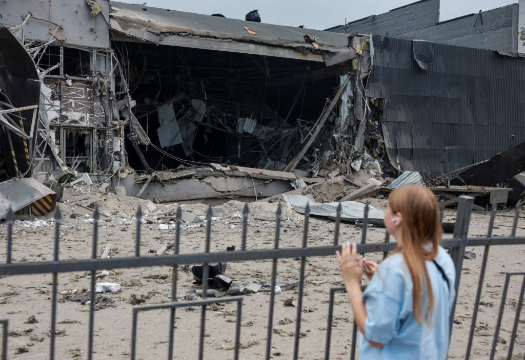 Source-feed image associated with Russian barrage in Ukraine's capital region kills 17 as air defenses fall short