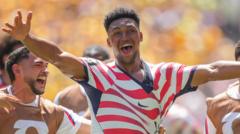 Source-feed image associated with The Super Bowl winner's son stepping into spotlight with USA
